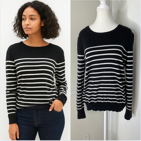 Gap Lightweight Knit Striped Crew Neck Sweater M - Picture 1 of 14